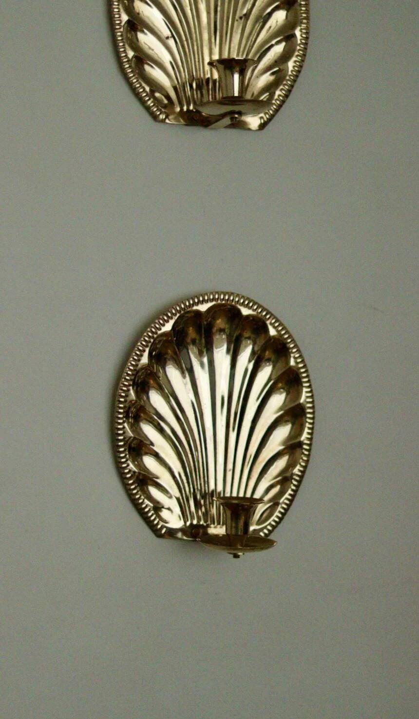 Paire d'appliques vintage en laiton