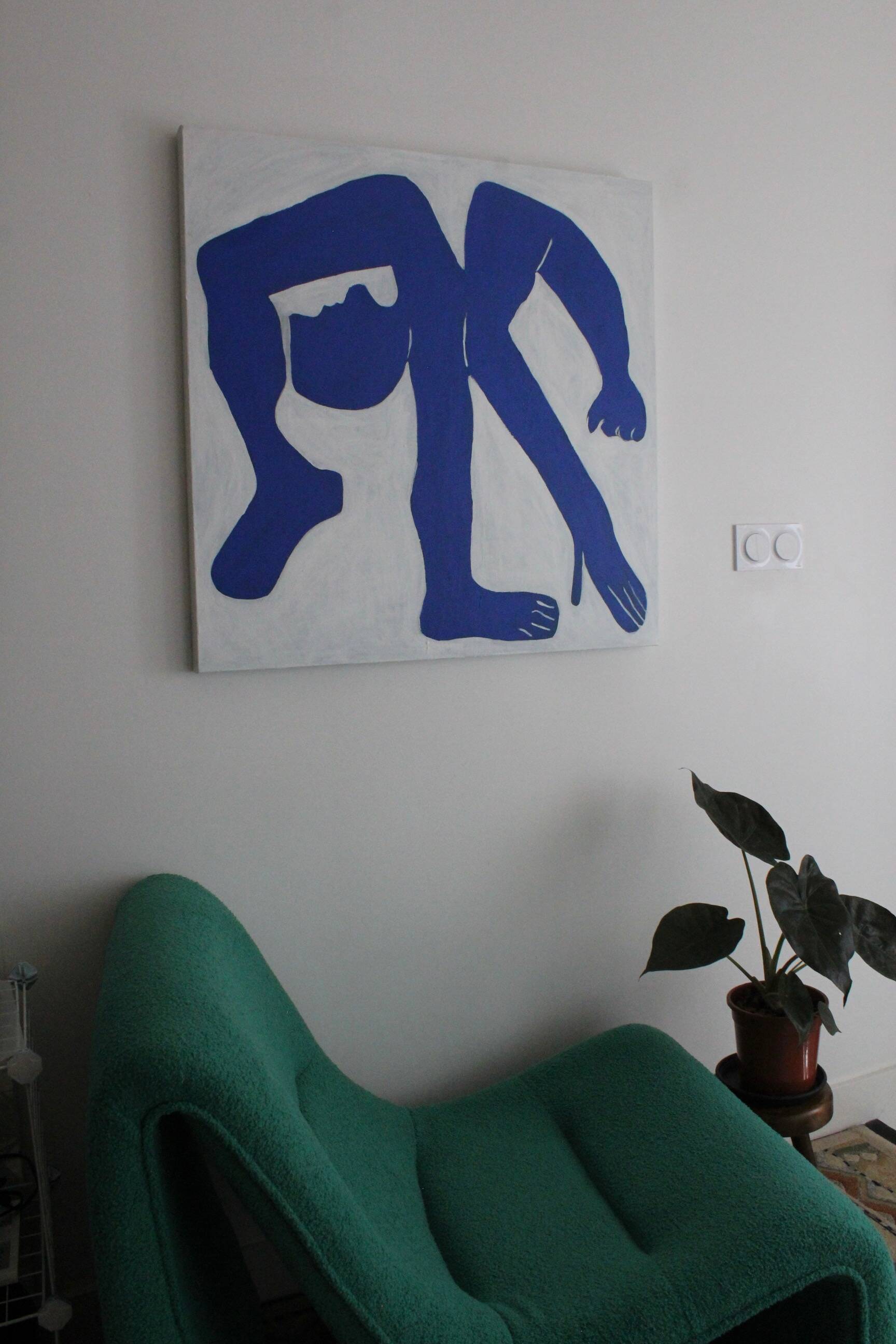 The blue man by Picasso 80x80cm