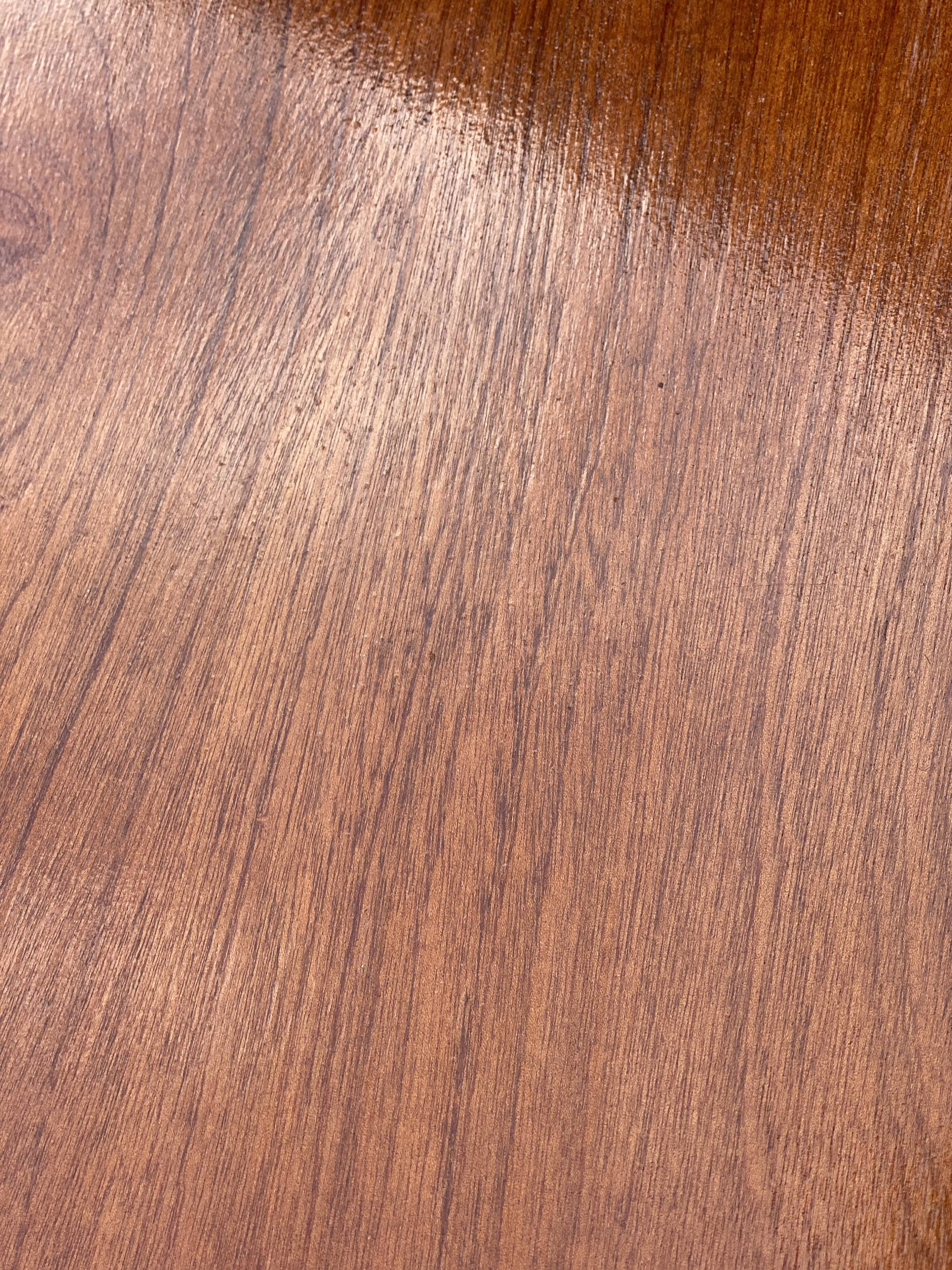 Vintage teak side table with metal magazine rack