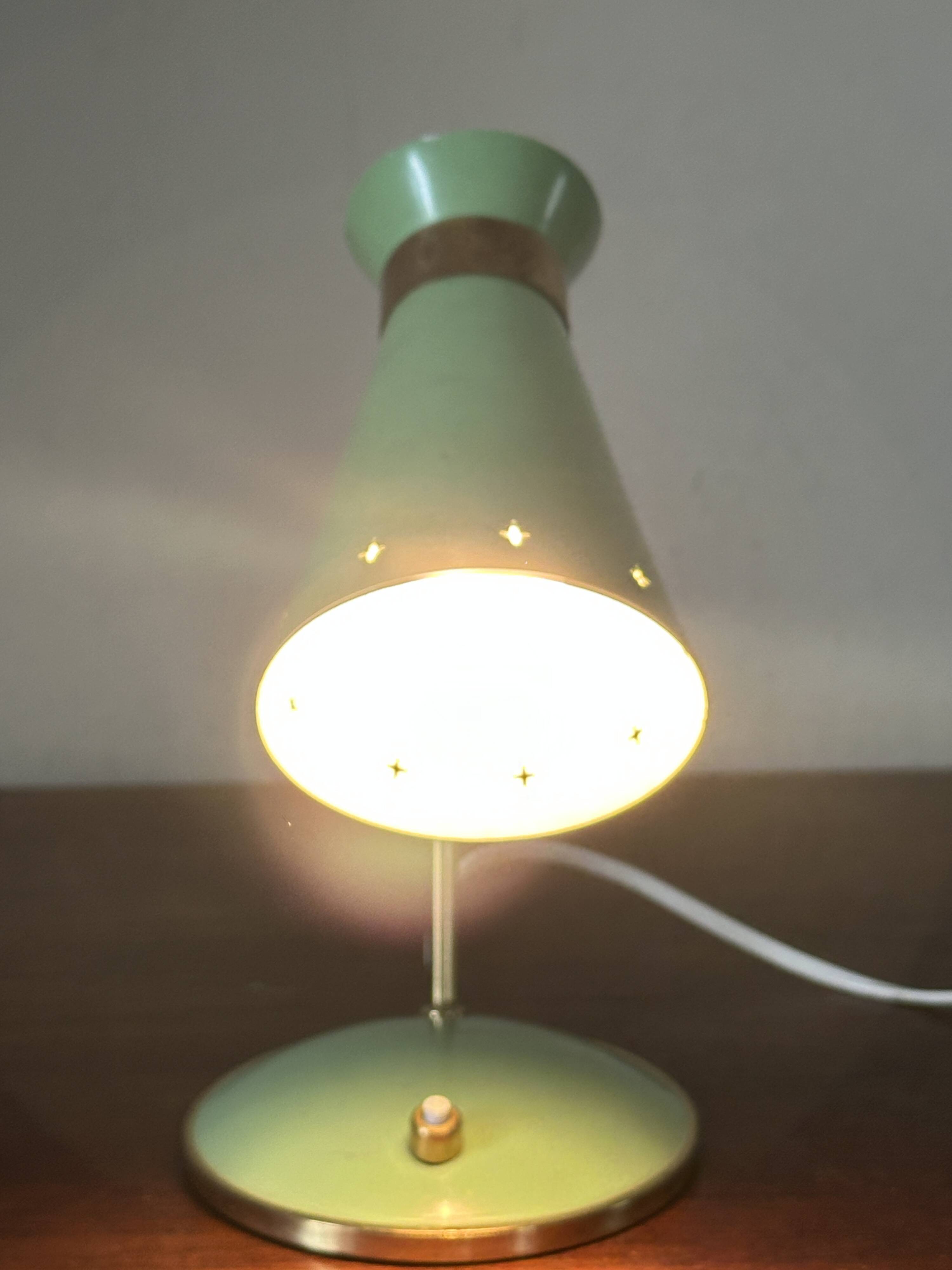 Lampe cocotte diabolo verte design années 60