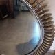 Large brutalist sun-type mirror, round, handmade - Folk Art