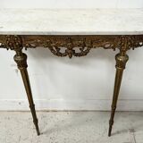 Louis XVI style console in chiselled bronze, 20th century.