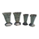 2 pairs of aluminum vases 1900