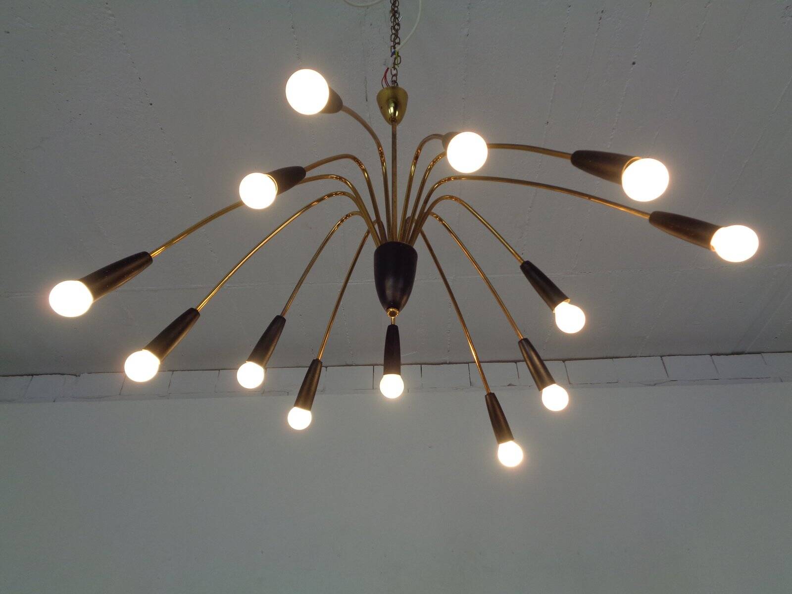 Large Italian Spider Ceiling Lamp, 1950s