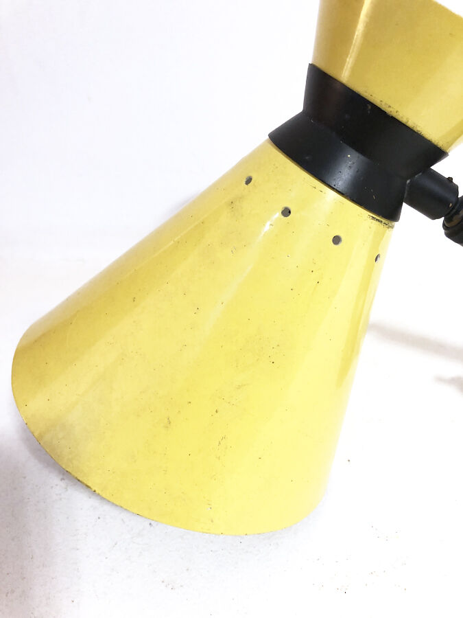 Vintage yellow diabolo wall lamp, 1960