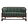1950s, Danish 2-seater sofa, green furniture wool, oak wood.