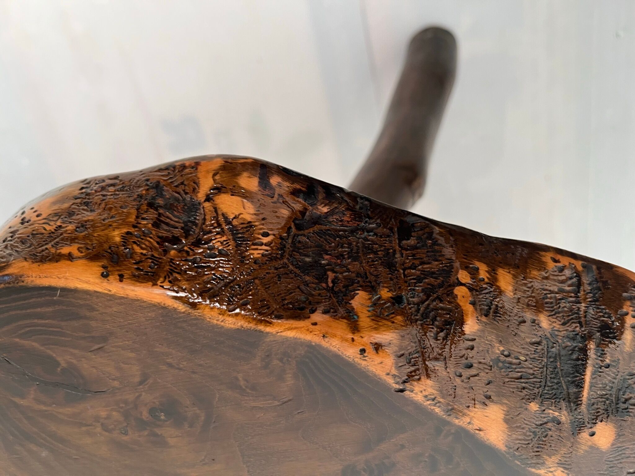 Brutalist vintage coffee table and 2 stools