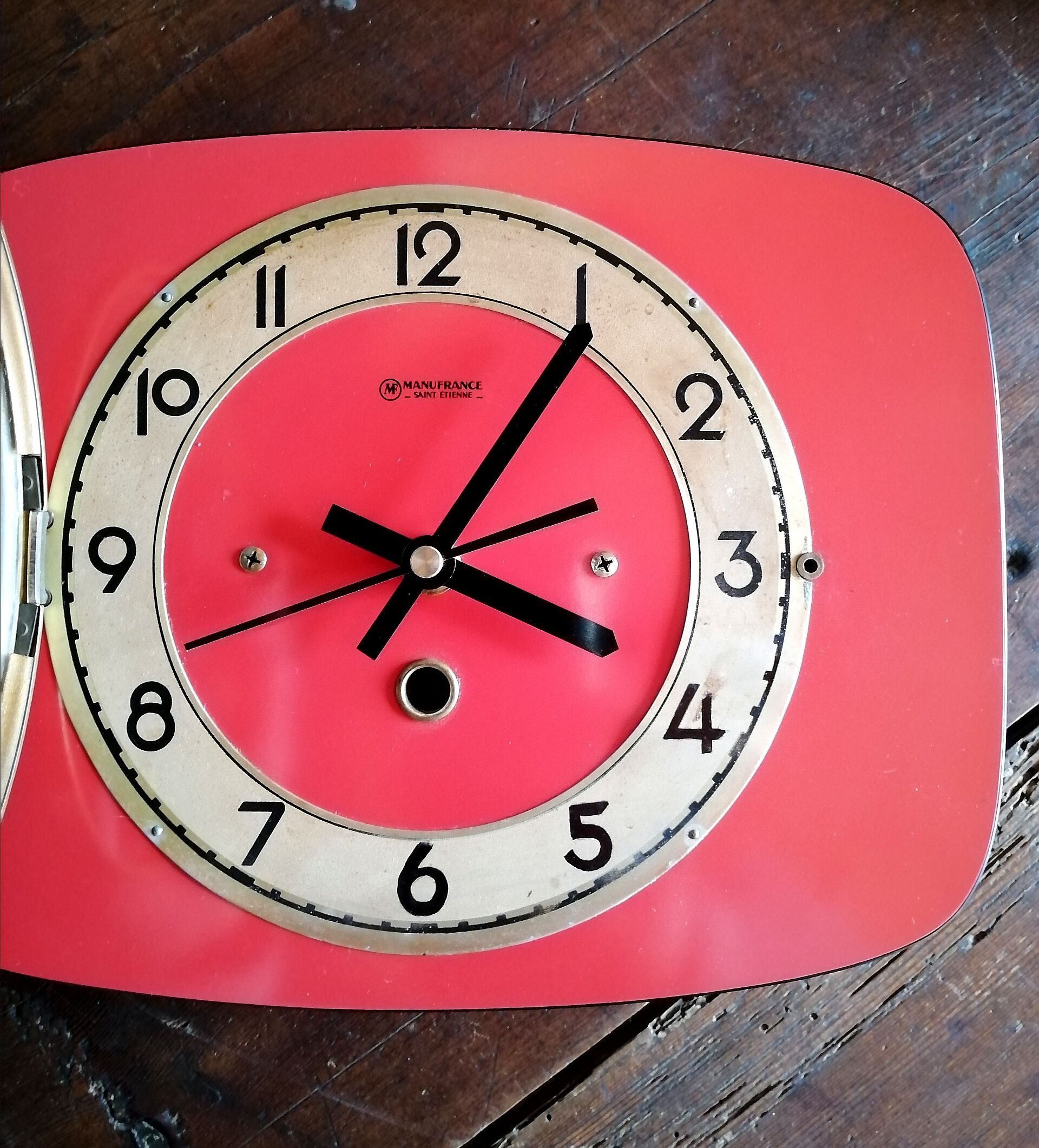 Vintage clock, "Manufrance Rouge" wall clock