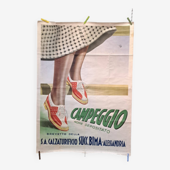 Publicité géante d'une usine de chaussures italienne des années 60/70