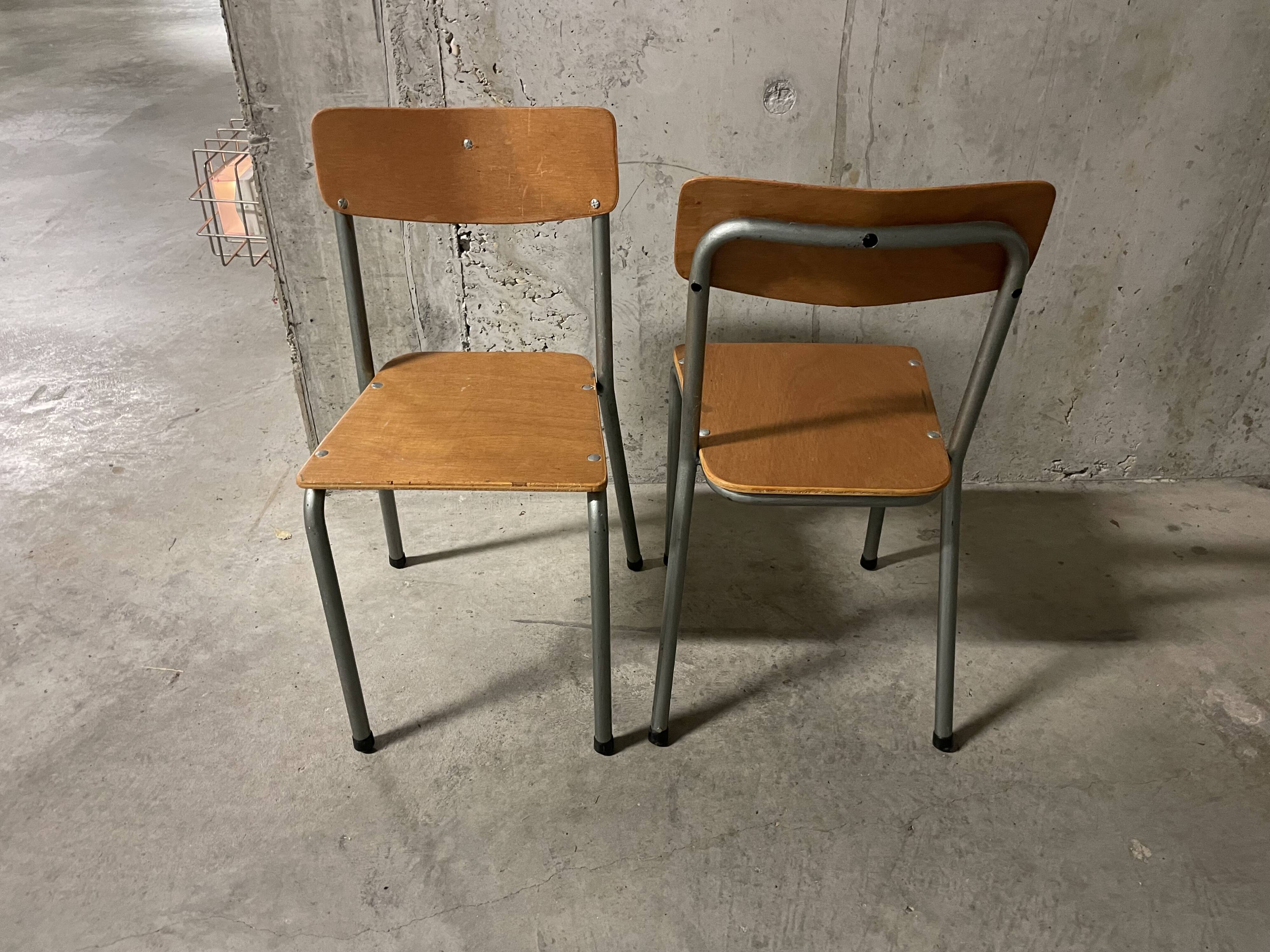 Pair of 80s school chairs