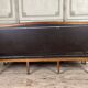 Napoleon III style bench in carved walnut, synthetic leather circa 1880