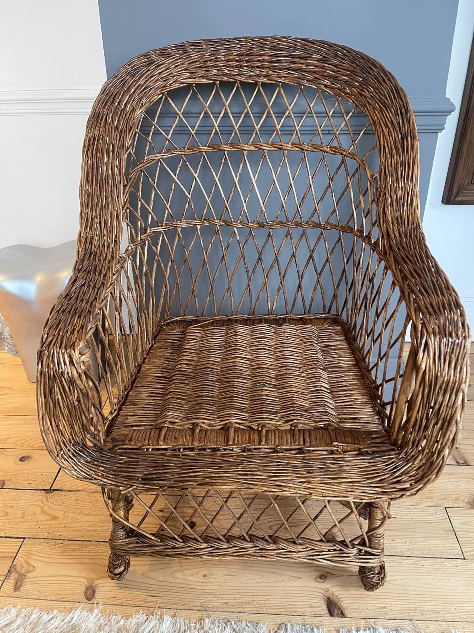 Grand Fauteuil en rotin vintage