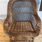 Grand Fauteuil en rotin vintage
