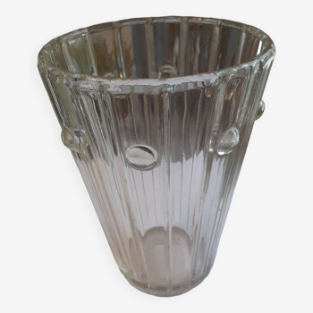 Vase Art Déco verre transparent 1930 1940 s