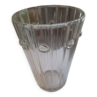 Vase Art Déco verre transparent 1930 1940 s