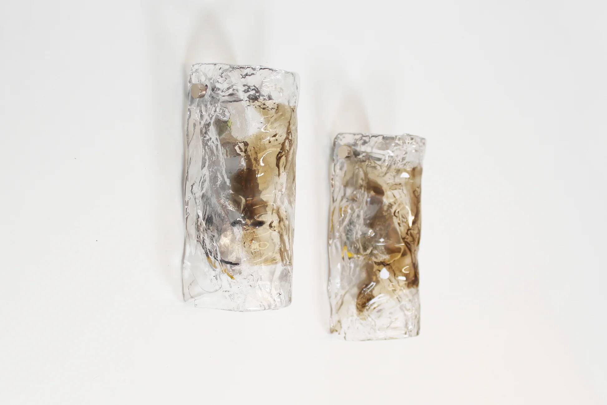 Pair of Murano glass wall lamps by AV Mazzega