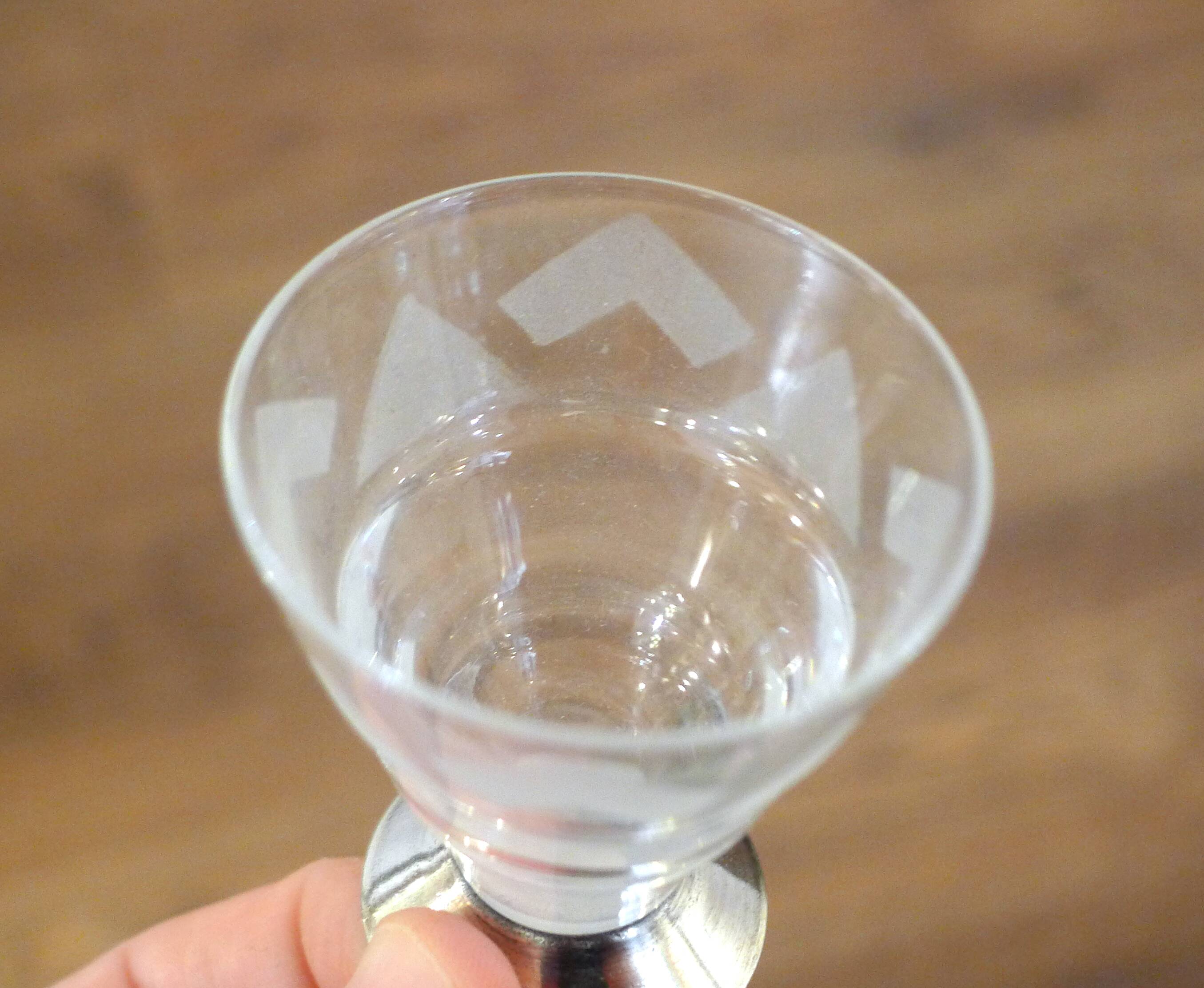 Art Deco liqueur set, glass & silver-plated metal ARGIT