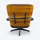 Fauteuil et repose-pieds Herman Miller Original Eames, marron et noyer