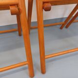 Set of 4 vintage folding chairs from Habitat made of beech wood and caning.