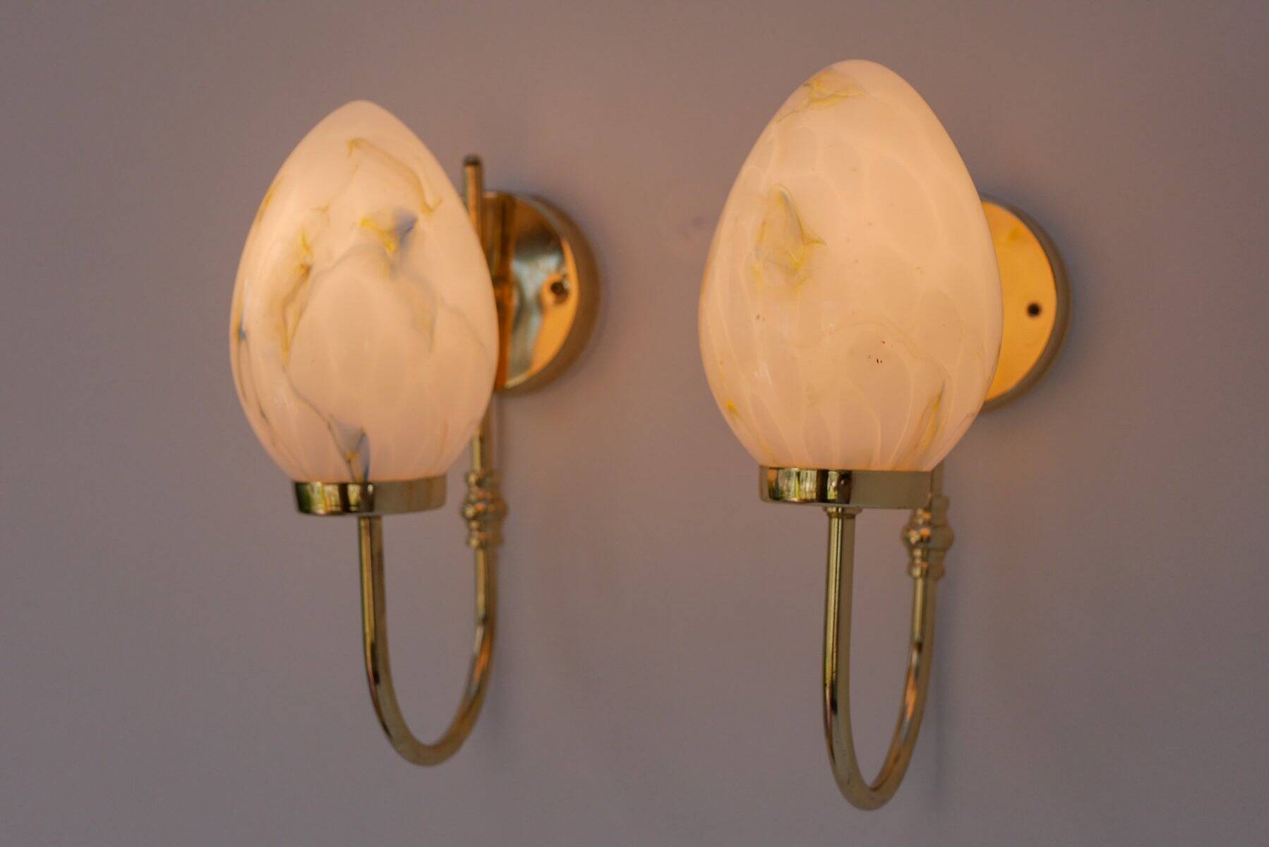 Vintage Scandinavian wall lights, 1980s, set of 2