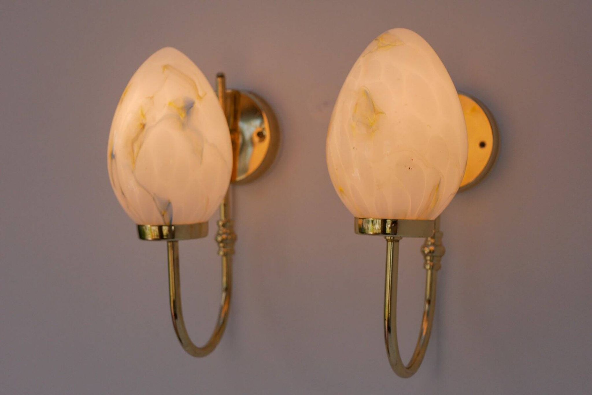 Vintage Scandinavian wall lights, 1980s, set of 2