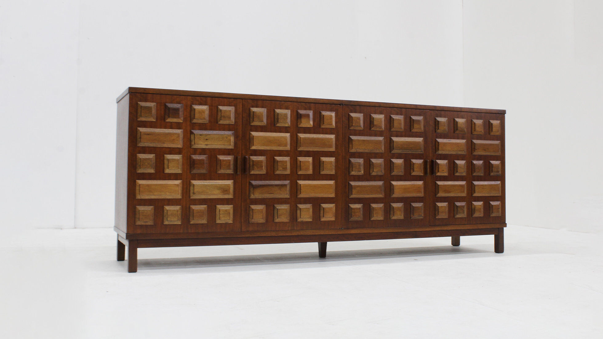 Vintage Spanish brutalist sideboard credenza