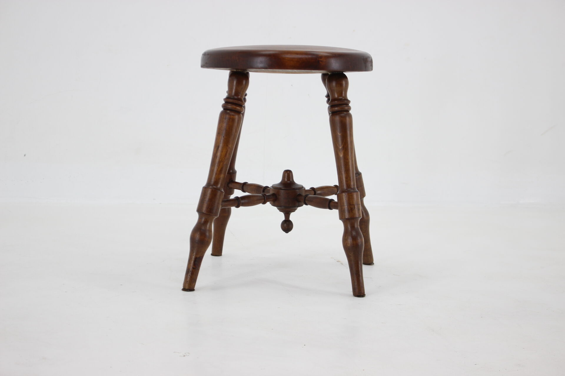 1940s Wooden Stool, Czechoslovakia