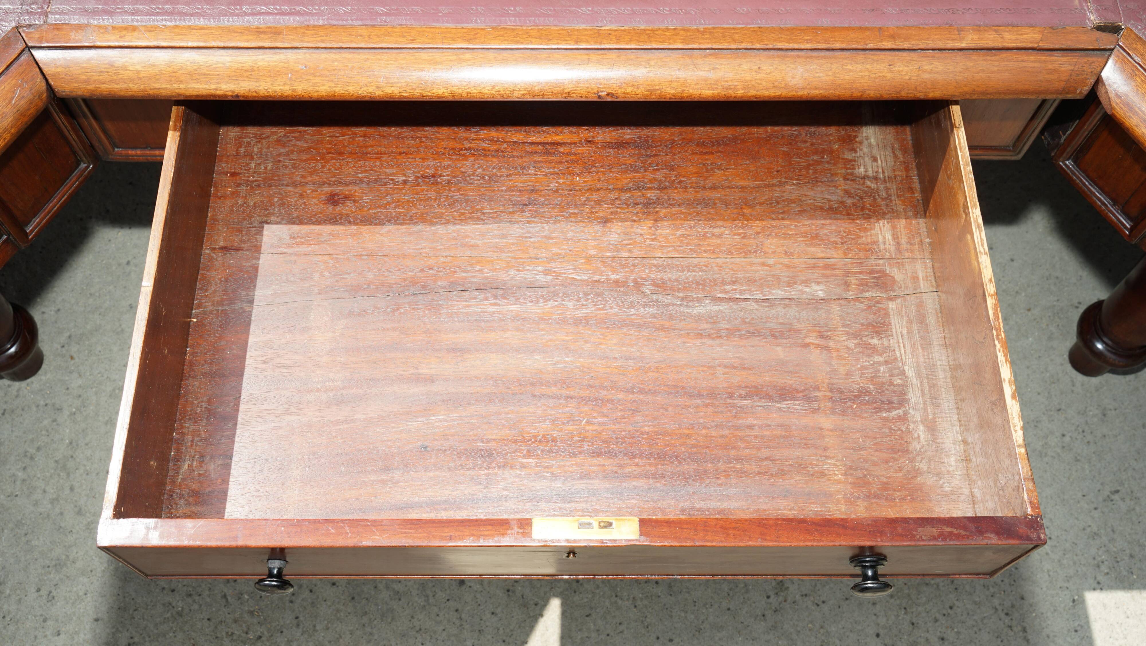 George III Antique Library Desk in Solid Mahogany 1780