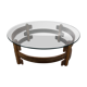 Round Scandinavian teak coffee table, 1970