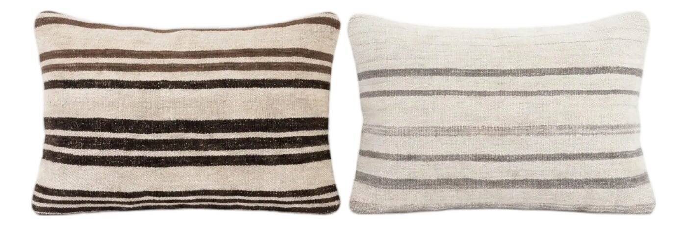 Set of 2 vintage kilim cushion covers 41x61 cm