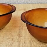 Duo of amber bowls