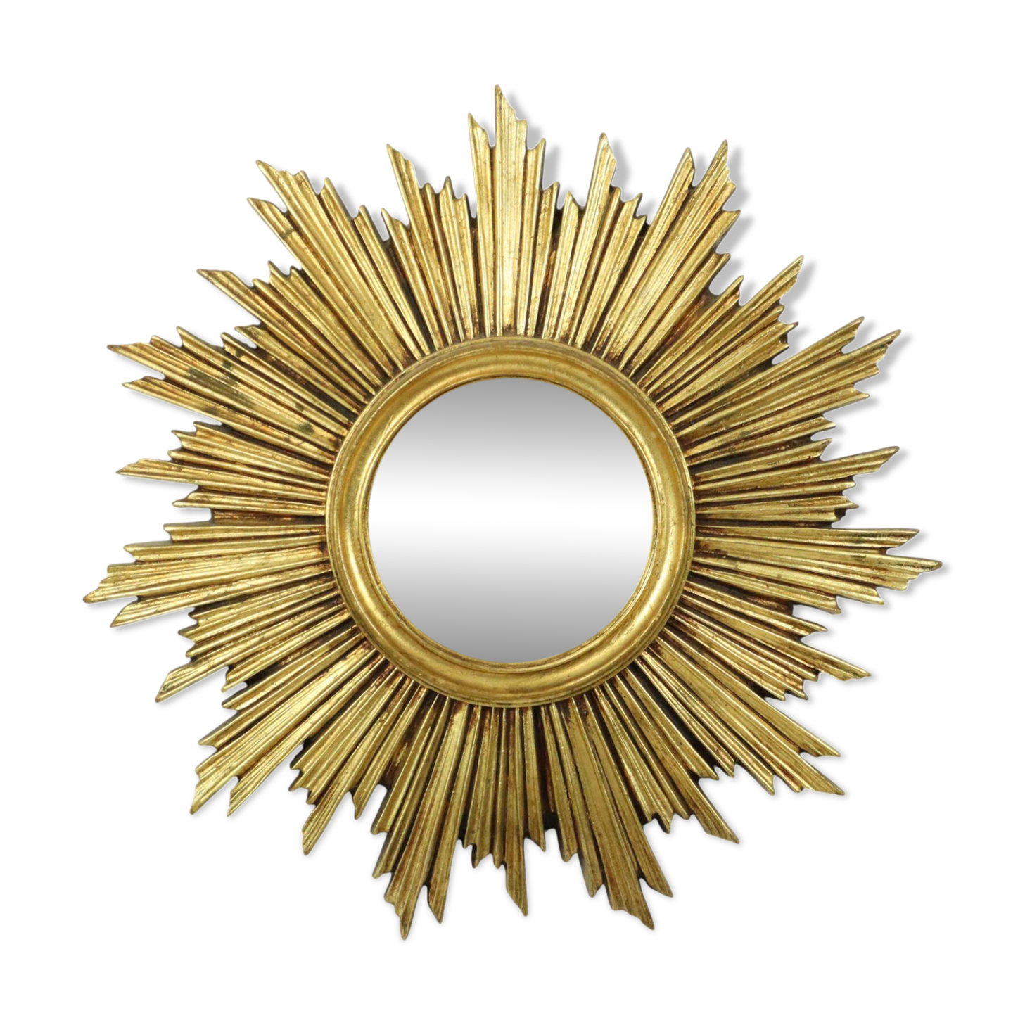 Vintage Sunburst Mirror Sun Mirror Gold Leaf Sixties 42cm