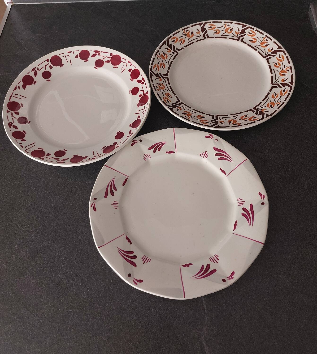 Vintage mismatched plates