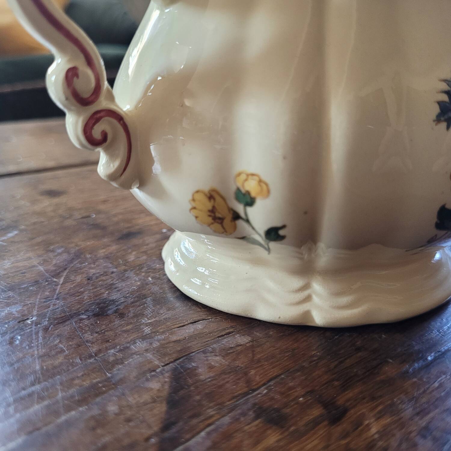 Rustic Sugar Bowl Digoin Sarreguemines 1930