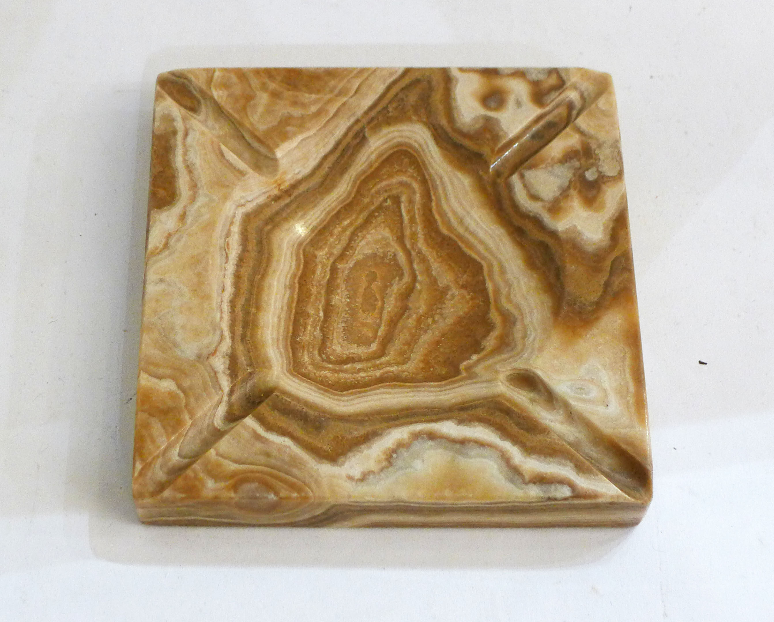Veined onyx marble ashtray