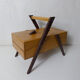 Worker wooden box vintage quilt compass feet