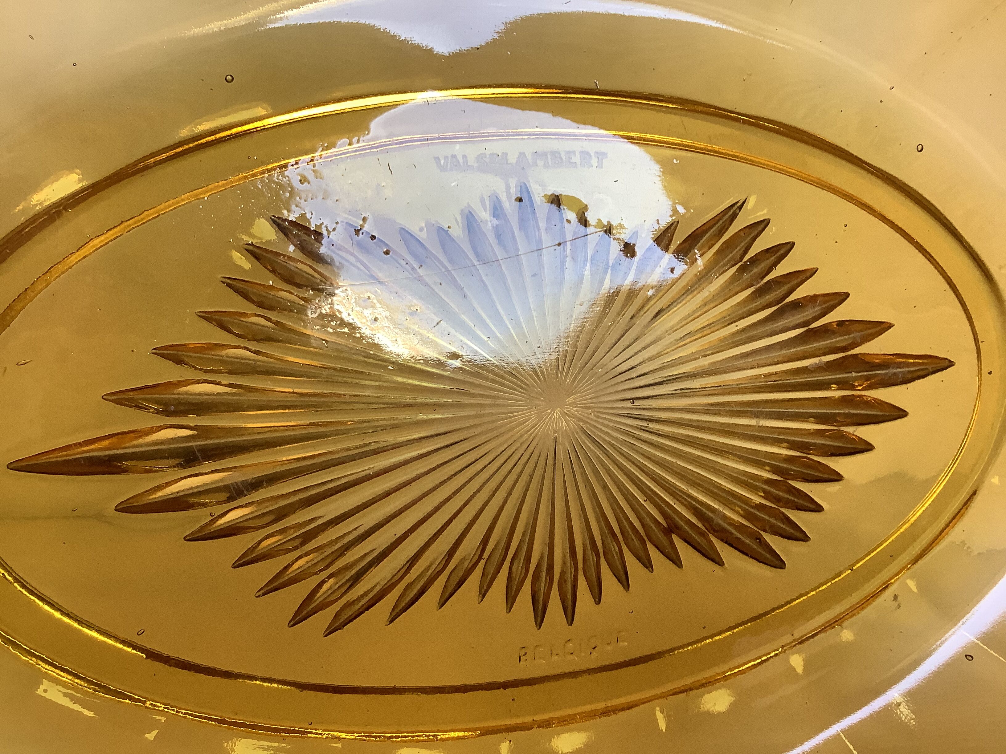 Val Saint Lambert fruit bowl centerpiece
