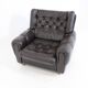 Czech Brown Leather Armchair from Vyber, 1970s