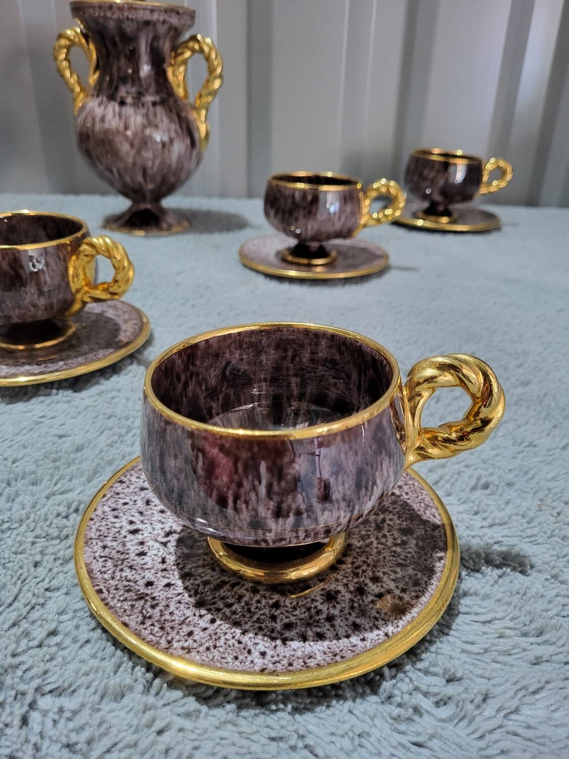 Complete coffee and tea set by Marius Gugie Vallauris Vintage