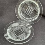 Cendriers art déco verre transparent ciselé