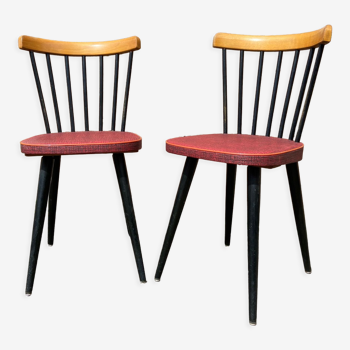 2 chaises Baumann vintage 1950