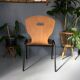 Set de 6 chaises bois thermoformé et métal