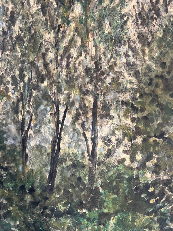 « Arbres » huile sur carton signé
