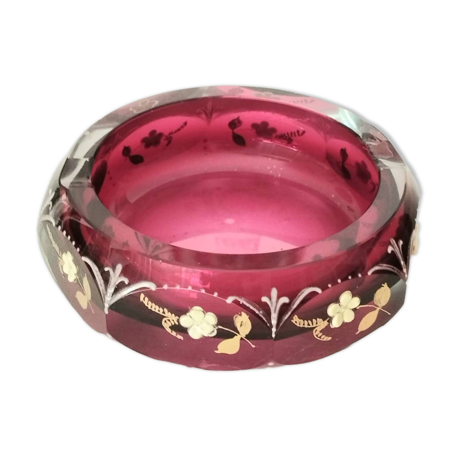 Bohemian crystal ashtray