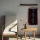 Large vintage wooden coat rack with 6 bamboo effect hooks L79