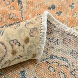 Grand Tapis Vintage Pêche & Beige – Motifs Fins, Tons Clairs, 298x400 Cm