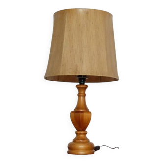 Large vintage wooden lamp 1970