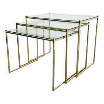 Tables gigognes Regency des années 70 (ensemble de 3)