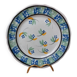 Ancienne assiette à fleurs dit cul noir