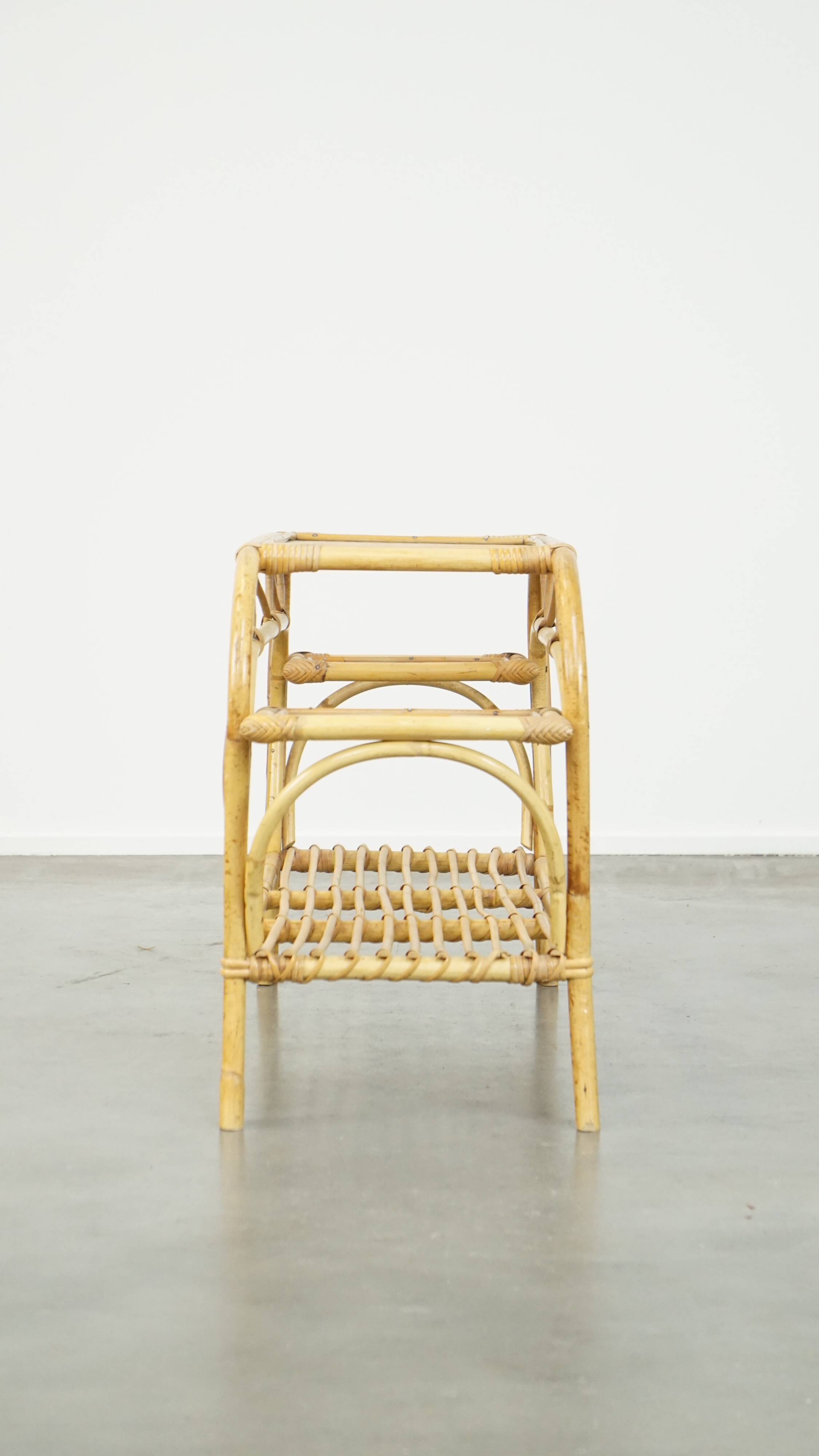 vintage rattan coffee table by Rohé Noordwolde from the 1950s